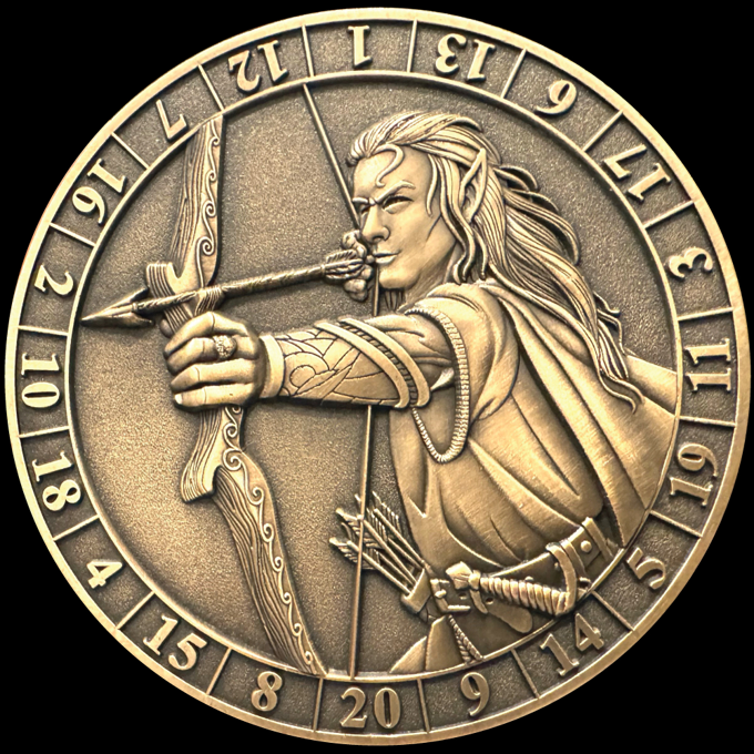 Dice Coins - d20 Male Elf Ranger
